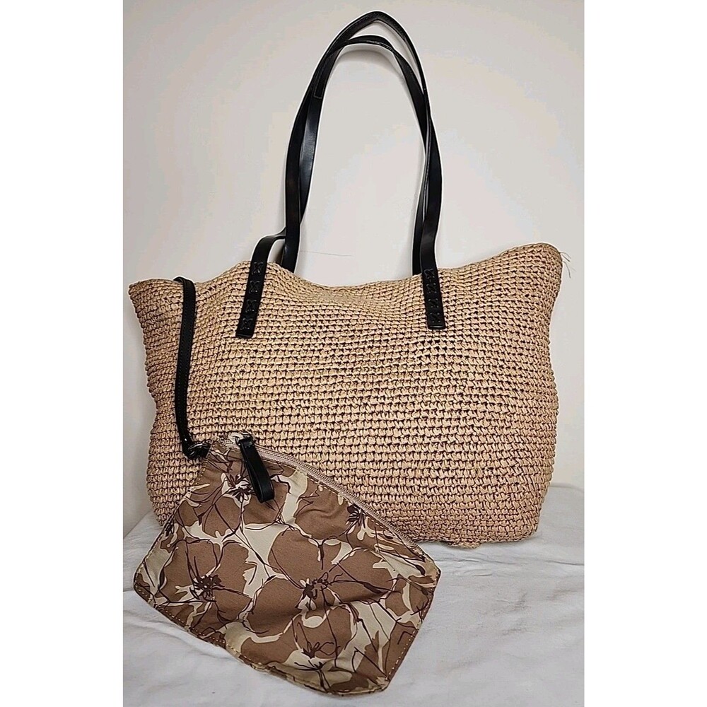 Nine West Woven Paper & Leather Strap Tote Incl. Tethered Removable Coin Purse